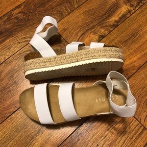 white esprit platform sandals